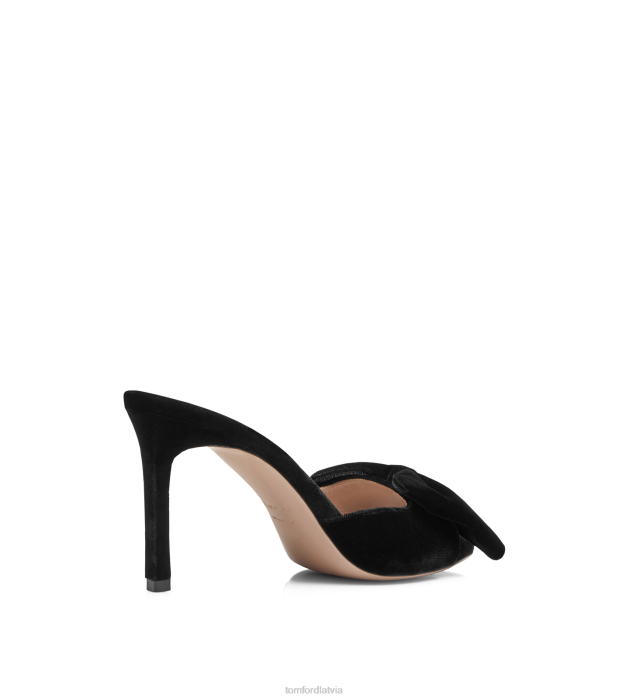 TOM FORD sievietes melns samta brigitte mūlis HTNR1339