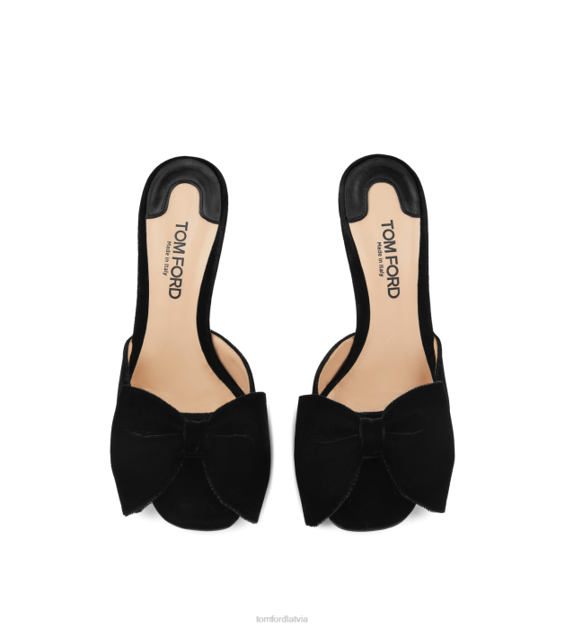 TOM FORD sievietes melns samta brigitte mūlis HTNR1339