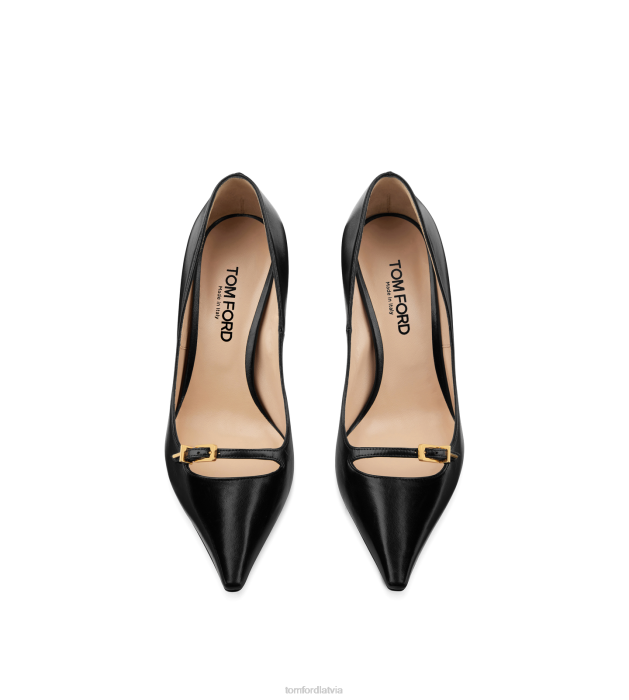 TOM FORD sievietes melns spīdīgas ādas angelina pumpis HTNR1338