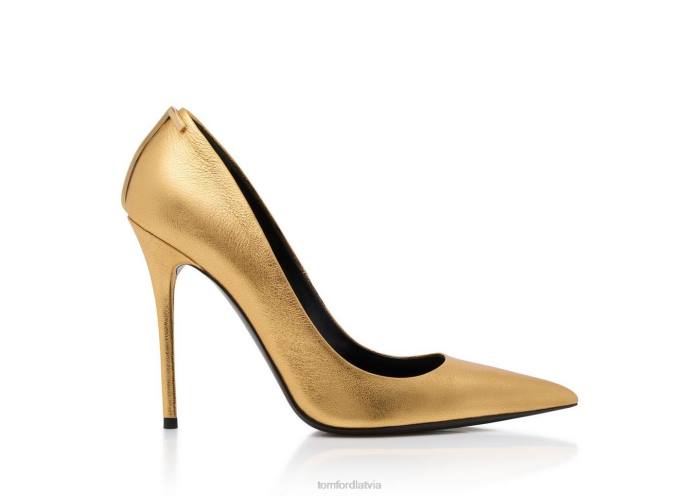 TOM FORD sievietes zelts laminēts nappa ikoniskais t sūknis HTNR1334