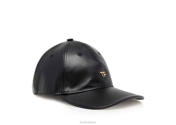 TOM FORD sievietes melns ādas tf beisbola cepure HTNR1554