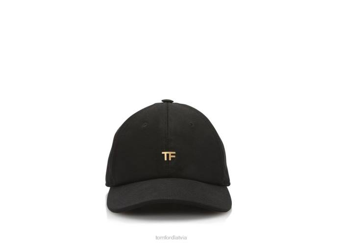 TOM FORD sievietes melns kokvilnas audekls tf beisbola cepure HTNR1556