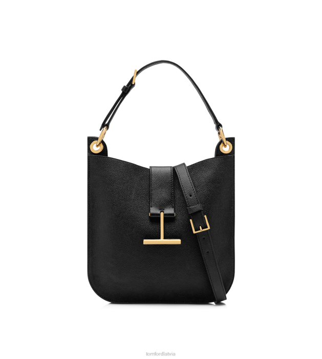 TOM FORD sievietes melns graudu ādas tara mazs crossbody HTNR1467