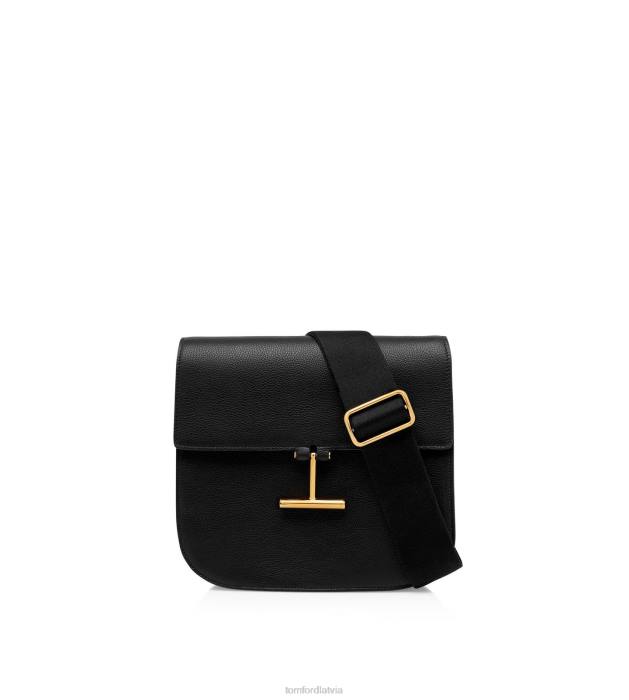 TOM FORD sievietes melns graudu ādas tara medium crossbody HTNR1449