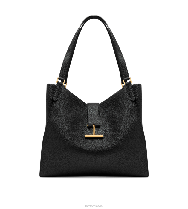 TOM FORD sievietes melns graudu ādas tara liels tote HTNR1516