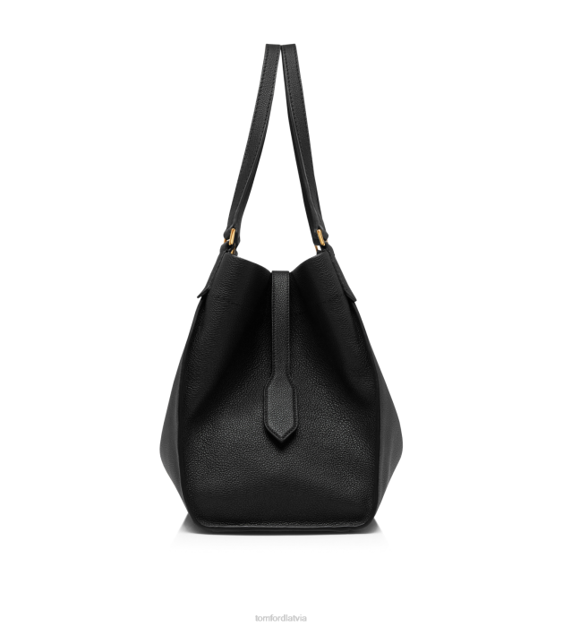 TOM FORD sievietes melns graudu ādas tara liels tote HTNR1516