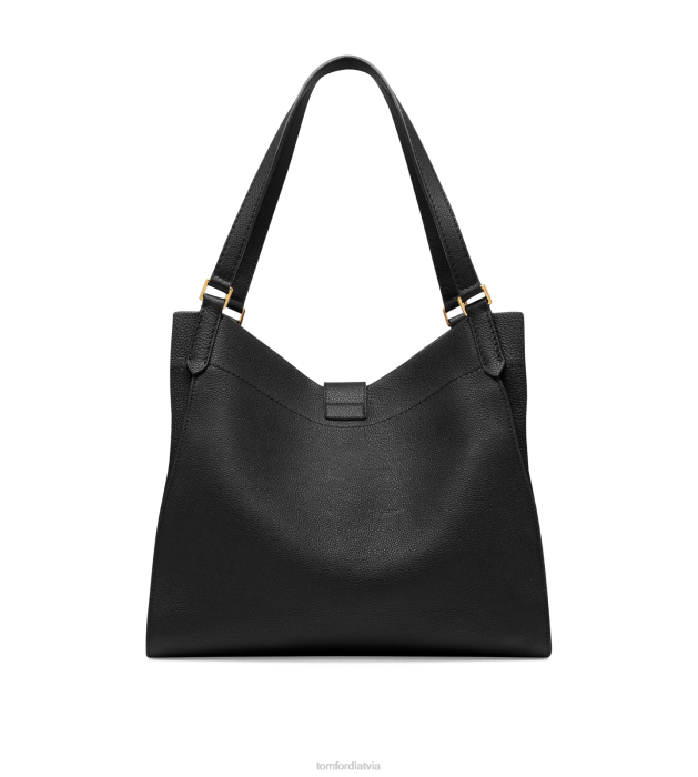 TOM FORD sievietes melns graudu ādas tara liels tote HTNR1516