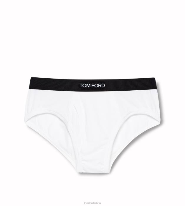 TOM FORD vīriešiem balts kokvilnas modālas biksītes HTNR527