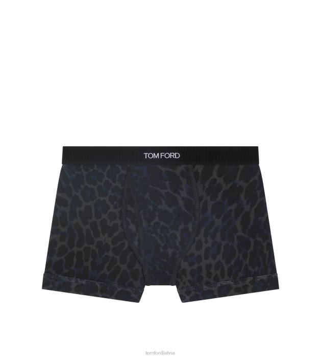 TOM FORD vīriešiem tinte atstarojošas leoparda kokvilnas bokserbikses HTNR497