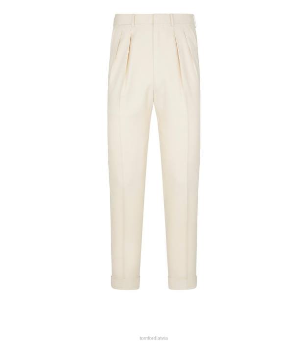 TOM FORD vīriešiem kaulu tīra zīda bēniņu kroku bikses HTNR437