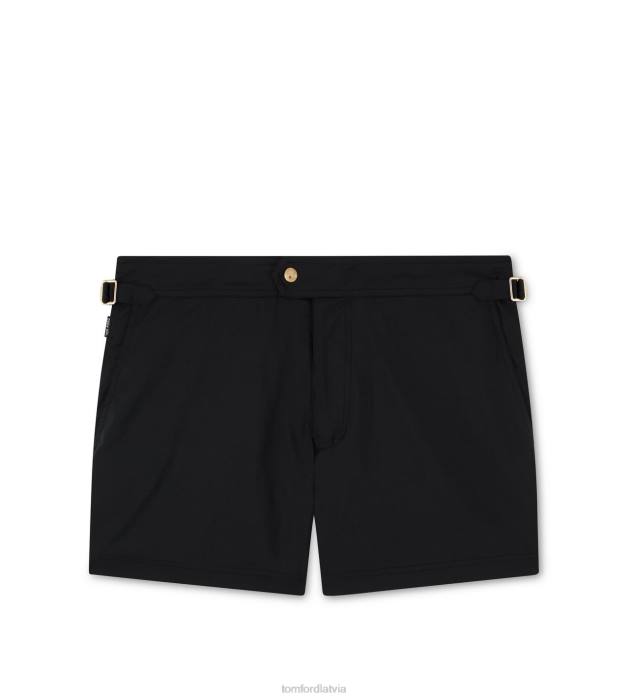 TOM FORD vīriešiem melns kompakts poplīns peldīs īss HTNR447