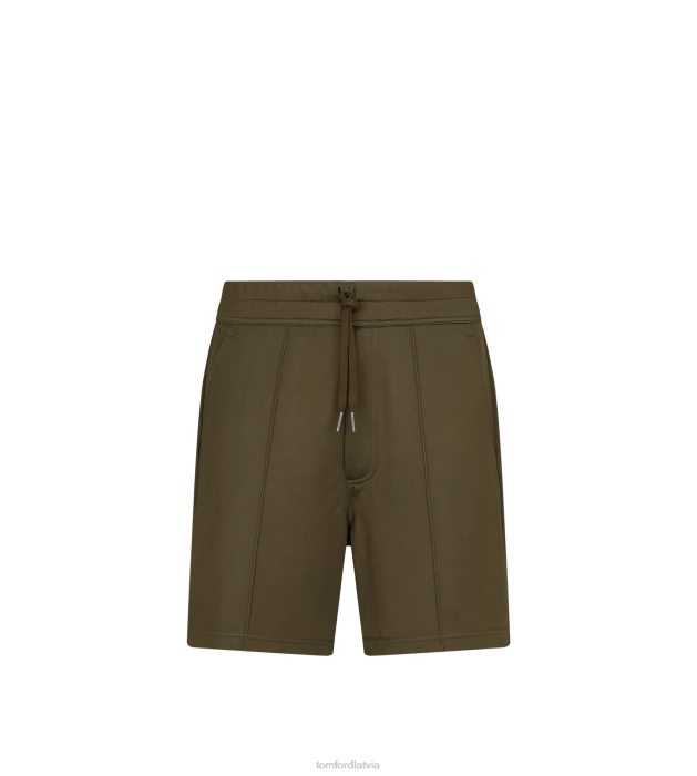 TOM FORD vīriešiem tumšās olīvas luksusa džersija šorti HTNR422