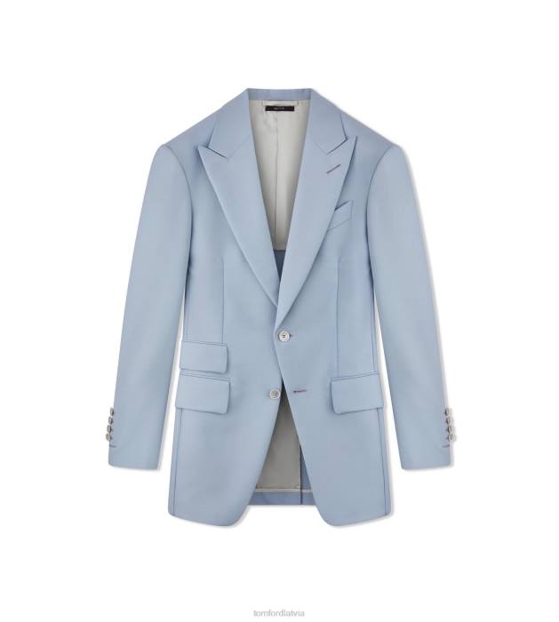 TOM FORD vīriešiem ķīļkoka zils oriģināla mohēras bēniņu jaka HTNR162