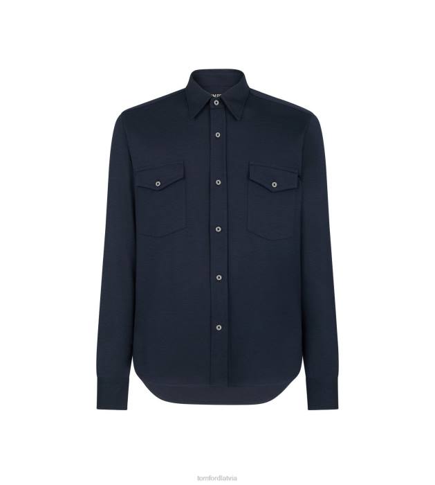 TOM FORD vīriešiem flote zīda kokvilnas maisījuma krekls HTNR195