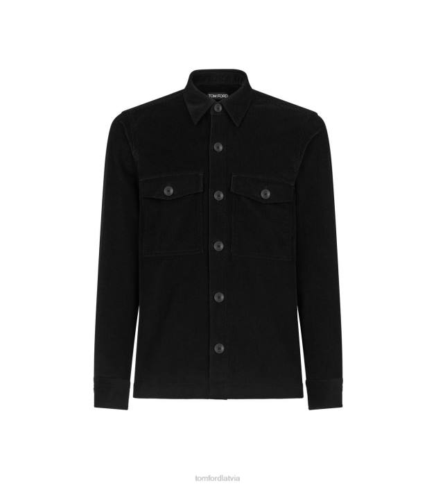TOM FORD vīriešiem melns velveta virskrekls HTNR235