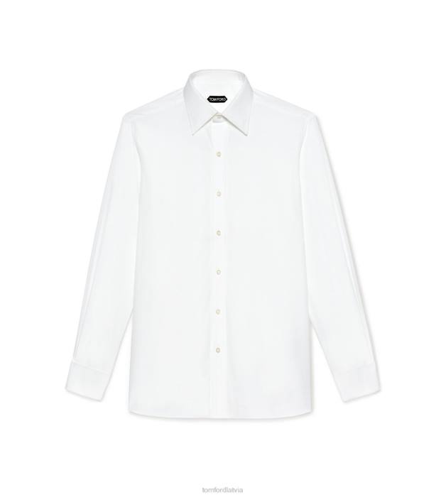 TOM FORD vīriešiem optiski balts poplīna klasisks krekls HTNR201