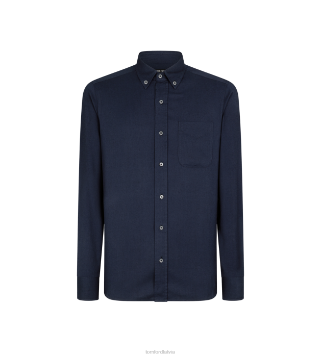 TOM FORD vīriešiem tinte viskozes haizivīdas slim fit krekls HTNR211