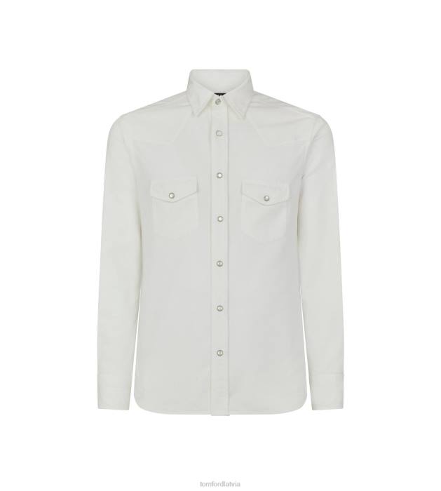 TOM FORD vīriešiem vaniļas latte velveta rietumu krekls HTNR236