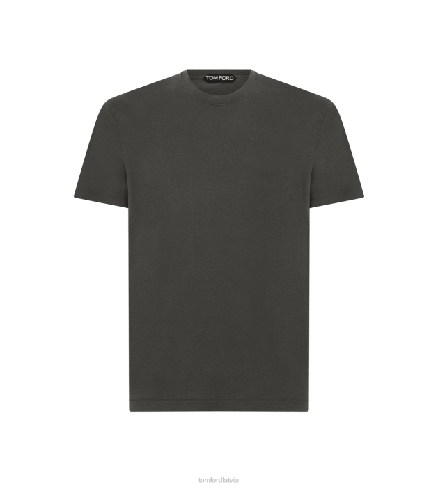 TOM FORD vīriešiem antracīts liocela kokvilnas crew t-krekls HTNR271
