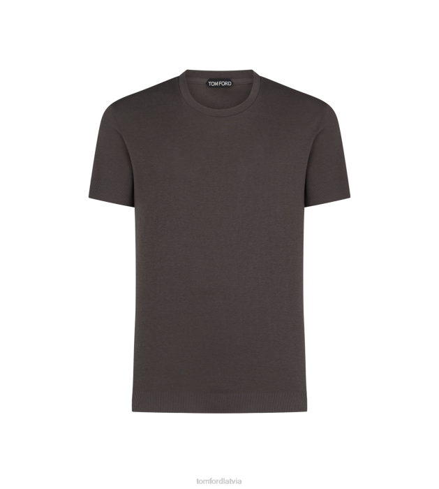 TOM FORD vīriešiem antracīts novietots rib crew kakls HTNR342