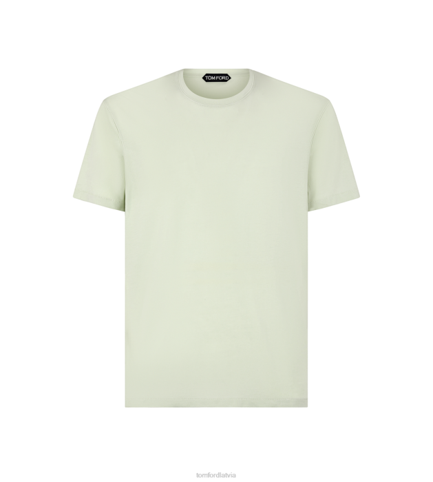 TOM FORD vīriešiem bāla piparmētra liocela kokvilnas crew t-krekls HTNR279