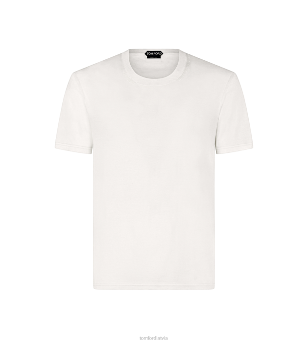 TOM FORD vīriešiem balts tīras kokvilnas ekipāžas t-krekls HTNR358
