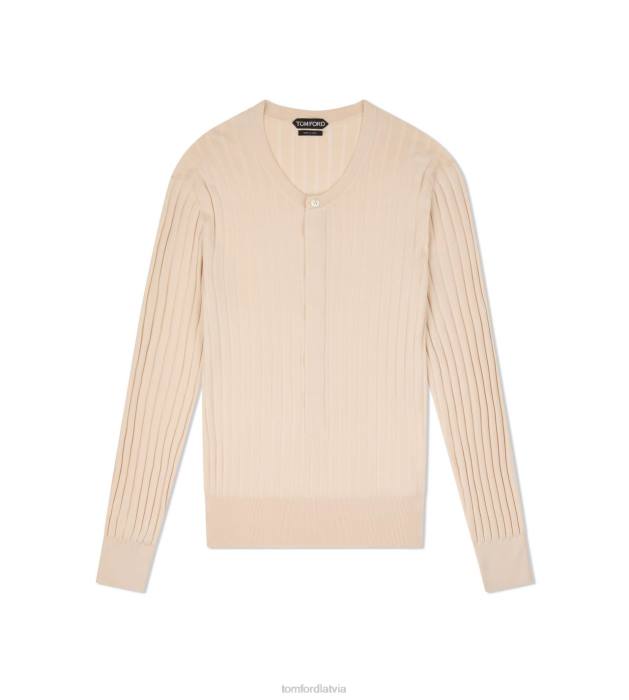 TOM FORD vīriešiem ziloņkauls zīda maisījums Henley HTNR346