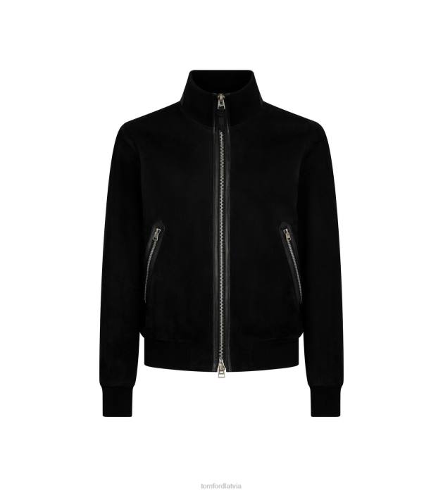 TOM FORD vīriešiem melns viegls zamšādas sliežu bumbvedējs HTNR76