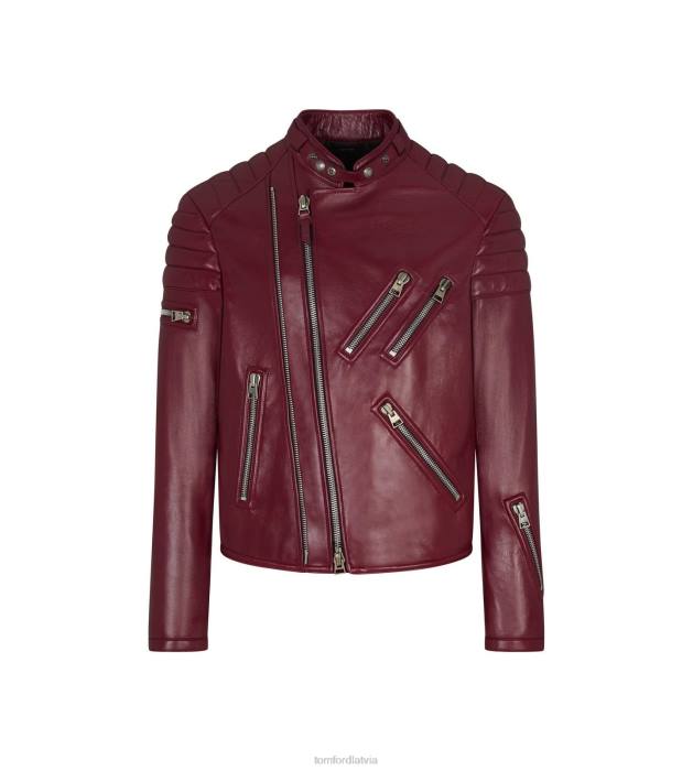 TOM FORD vīriešiem saulē kaltēts tomāts spīdīgs nappa plonge rāvējslēdzējs biker HTNR107