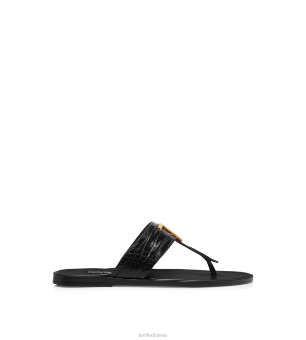 TOM FORD vīriešiem melns apdrukātas Croc brighton sandales HTNR606