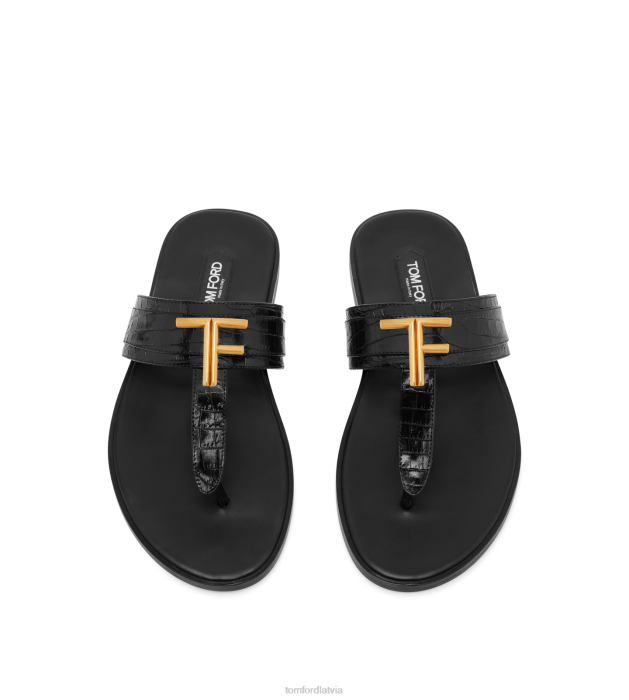 TOM FORD vīriešiem melns apdrukātas Croc brighton sandales HTNR606