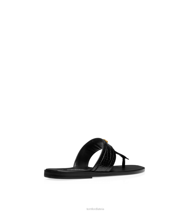 TOM FORD vīriešiem melns apdrukātas Croc brighton sandales HTNR606