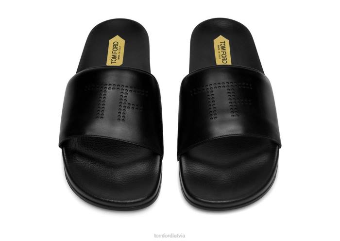 TOM FORD vīriešiem melns gludas ādas harisona slidkalniņš HTNR611