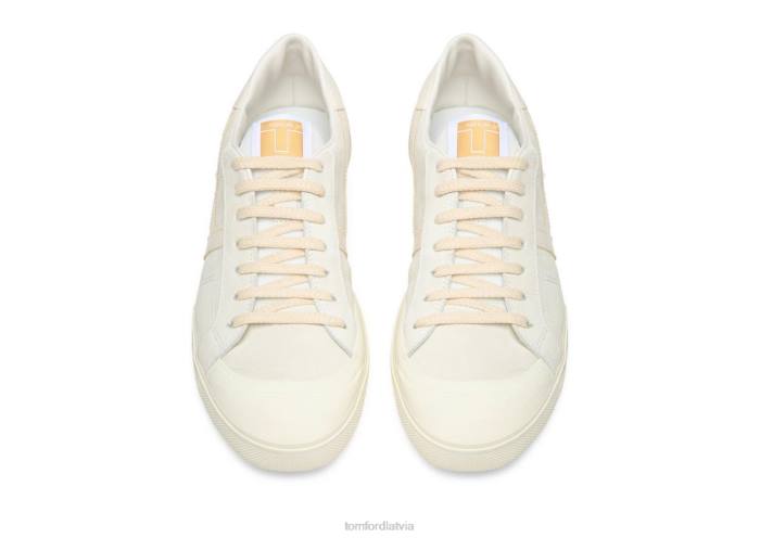 TOM FORD vīriešiem balts/bēšs + ziloņkauls zamšādas jarvis kedas HTNR700