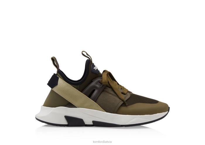 TOM FORD vīriešiem balts neilona sieta jago kedas HTNR692