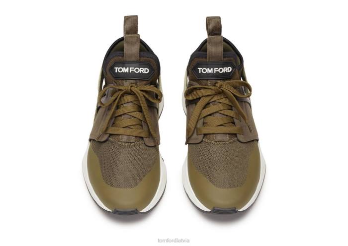 TOM FORD vīriešiem balts neilona sieta jago kedas HTNR692