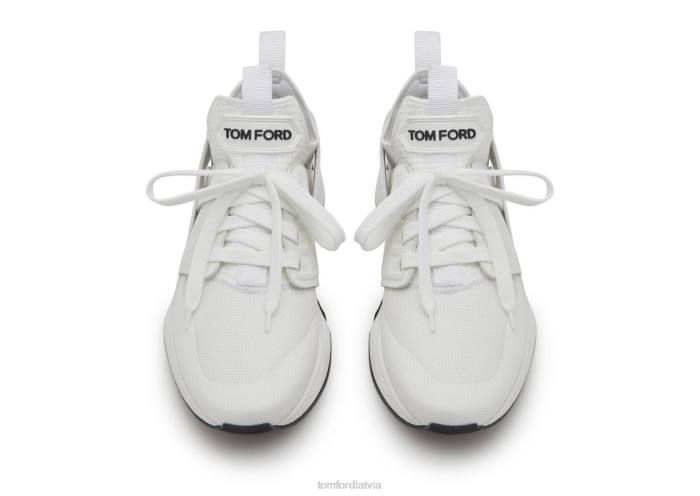 TOM FORD vīriešiem balts neilona sieta jago kedas HTNR712
