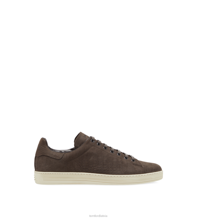 TOM FORD vīriešiem fango + krēms apzīmogotas croc nubuck warwick kedas HTNR683