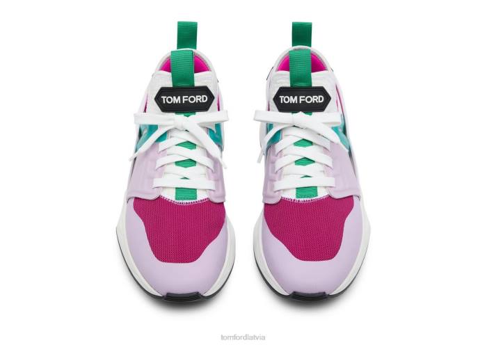 TOM FORD vīriešiem fuksija/rozā + balta neoprēna zamšādas jago kedas HTNR682