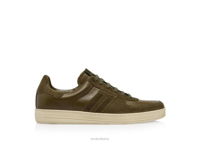 TOM FORD vīriešiem haki + krējums zamšādas un ādas radcliffe kedas HTNR699