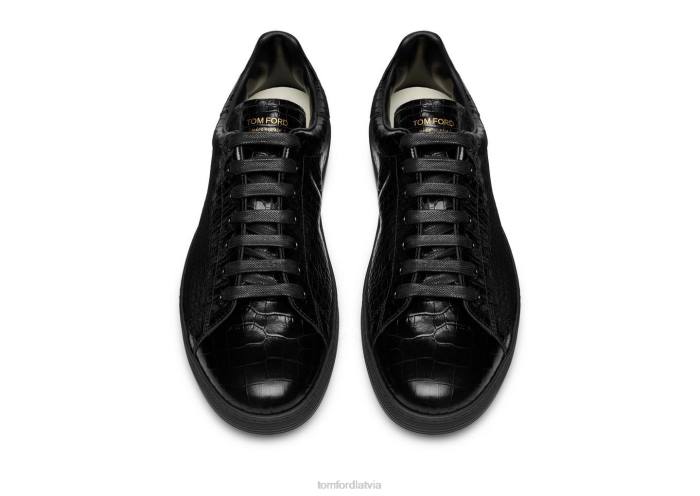 TOM FORD vīriešiem melns apdrukātas aligatora warwick kedas HTNR708