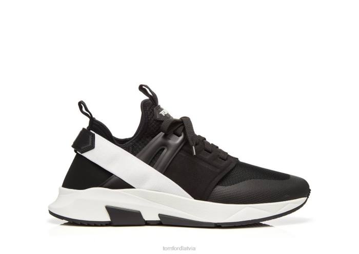 TOM FORD vīriešiem melns neilona sieta jago kedas HTNR693