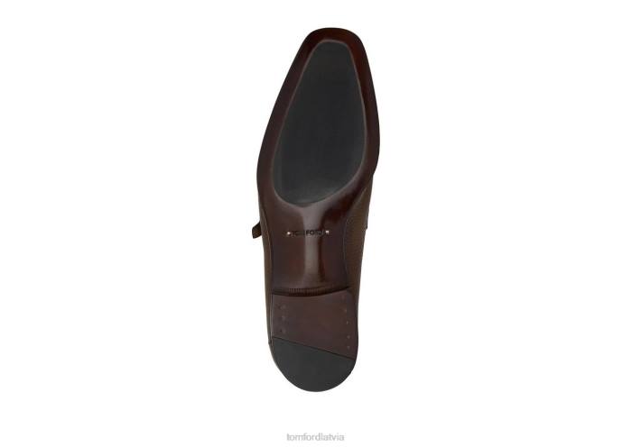 TOM FORD vīriešiem brūns graudu ādas dover loafer HTNR668