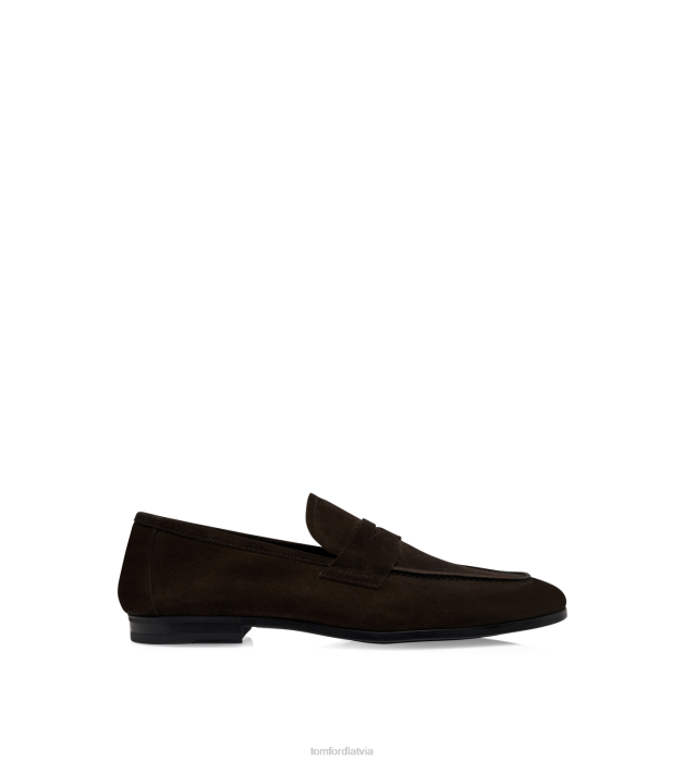 TOM FORD vīriešiem brūns zamšādas Sean savīti joslas loafer HTNR650