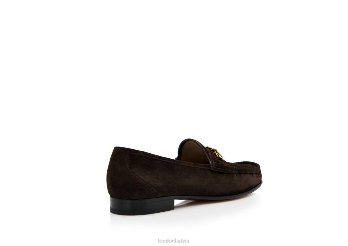 TOM FORD vīriešiem brūns zamšādas york ķēdes loafer HTNR647