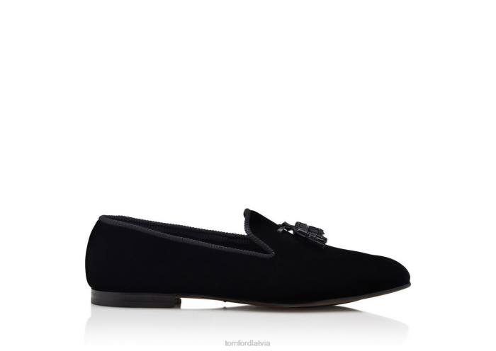 TOM FORD vīriešiem melns William pušķis loafers HTNR666