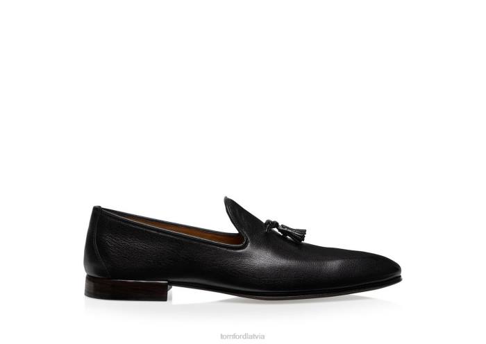 TOM FORD vīriešiem melns graudu ādas bailey pušķu čības HTNR641