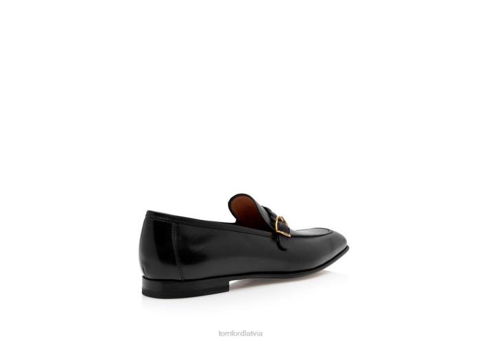 TOM FORD vīriešiem melns pieslīpētas ādas mārtiņa loafer HTNR651