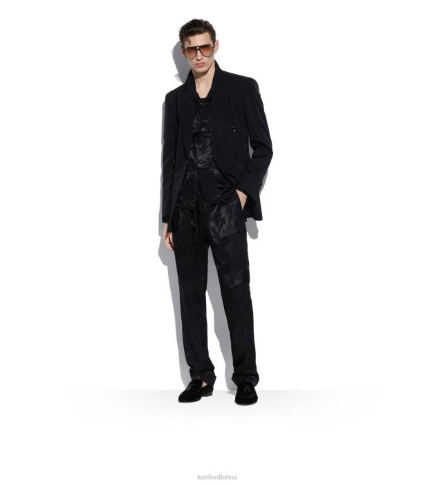 TOM FORD vīriešiem melns samta liam pušķu klaipa HTNR633