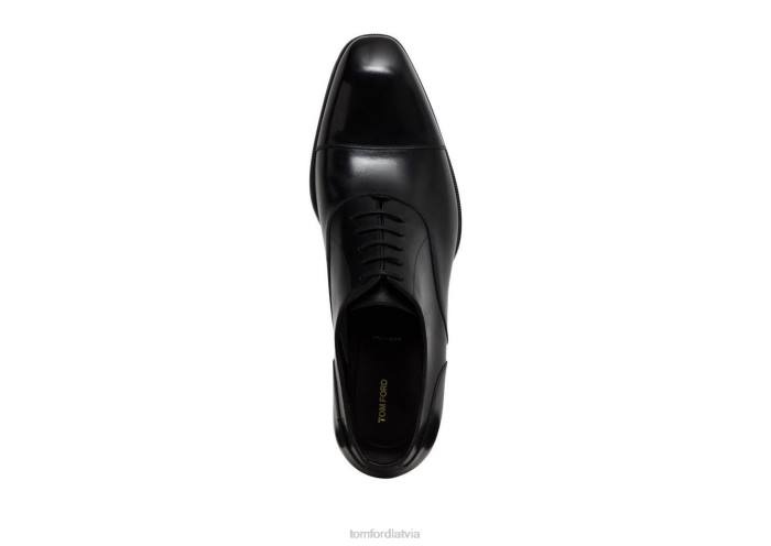 TOM FORD vīriešiem melns gludas ādas elkan cap toe mežģīnes ups HTNR631